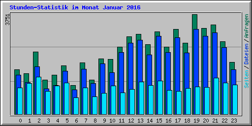 Stunden-Statistik im Monat Januar 2016