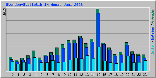 Stunden-Statistik im Monat Juni 2026